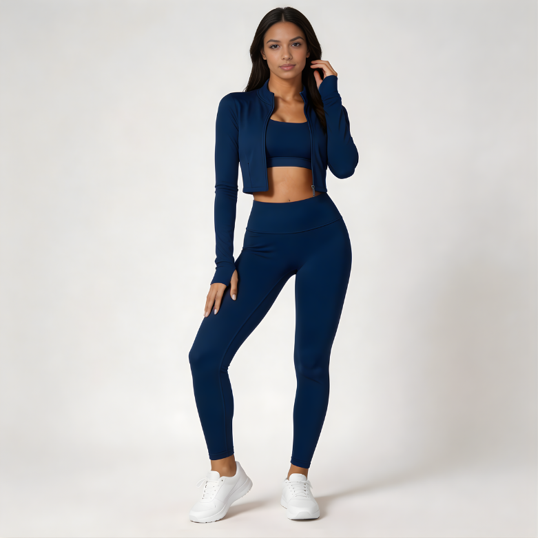 Ensemble de sport 3 pièces pour femme | Legging, haut et sweat-shirt 7