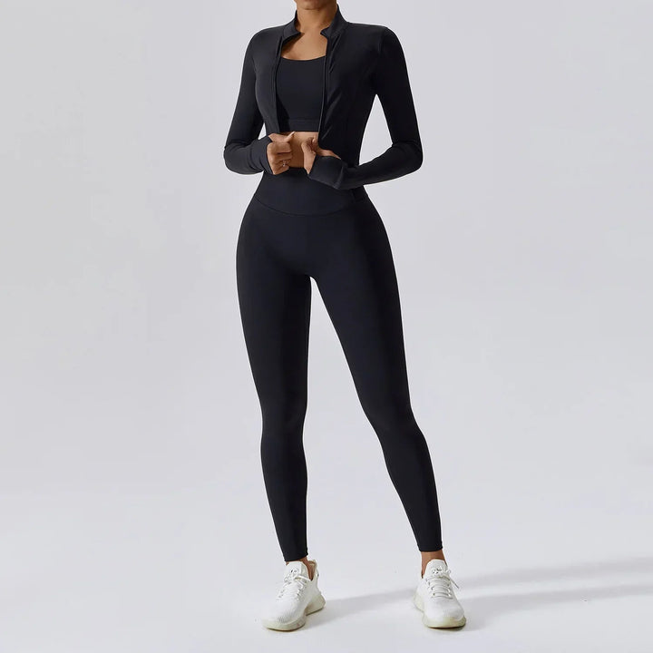 Ensemble de sport 3 pièces pour femme | Legging, haut et sweat-shirt 9