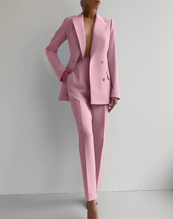 Ensemble deux pièces pour femme | Blazer à patte de boutonnage et pantalon long 0
