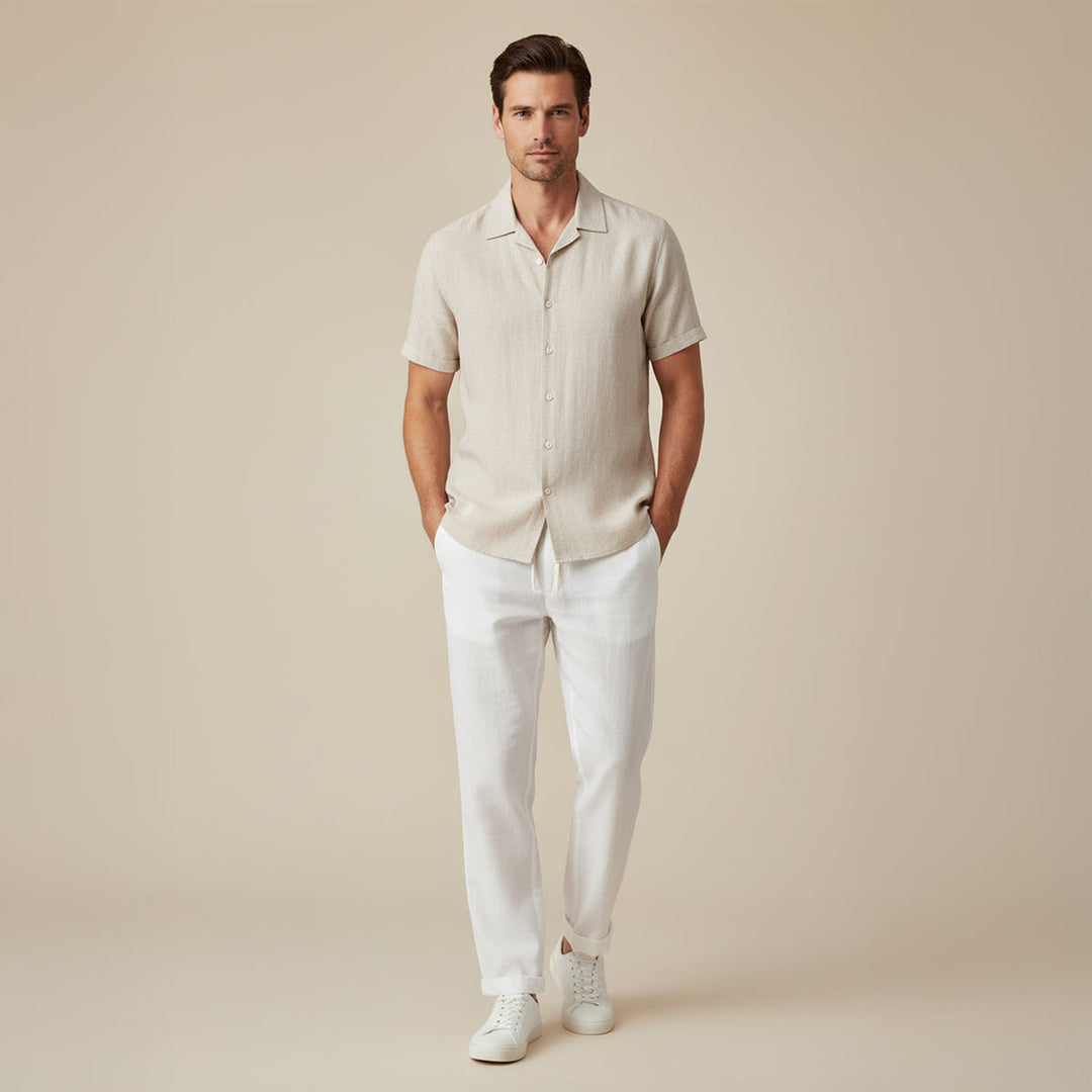 Ensemble deux pièces pour homme | Chemise à manches courtes et pantalon à cordon 1