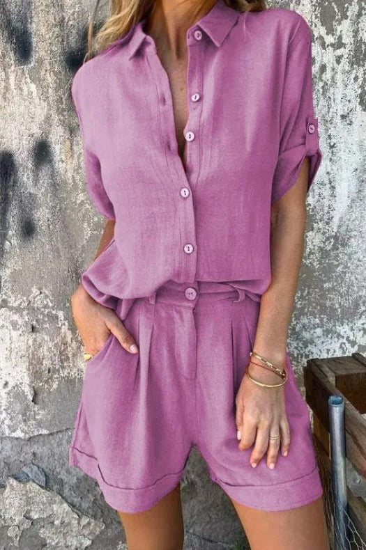 Ensemble en lin pour femme | Ensemble chemisier et pantalon assorti 6