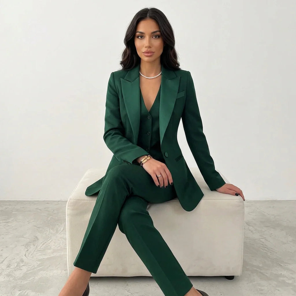 Ensemble femme | Blazer avec gilet et pantalon 8