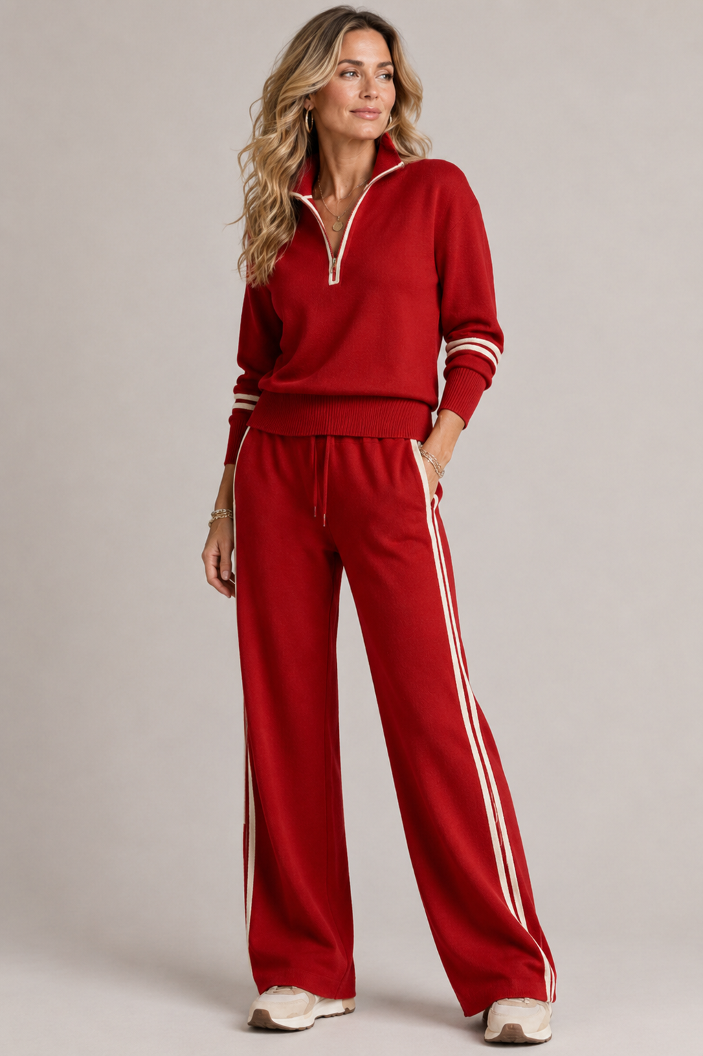 Ensemble femme sweat zippe et pantalon - Confortable et moderne 3