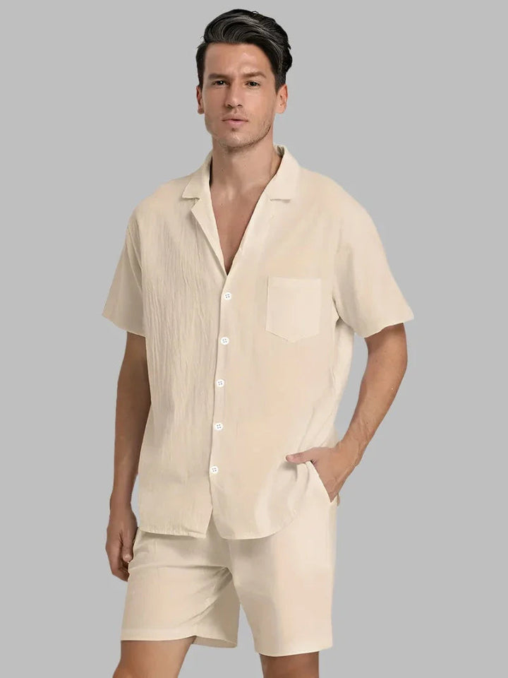 Ensemble homme | Chemise à manches courtes boutonnée et short 1