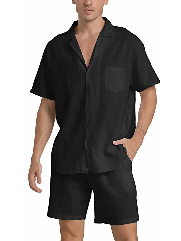 Ensemble homme | Chemise à manches courtes boutonnée et short 10