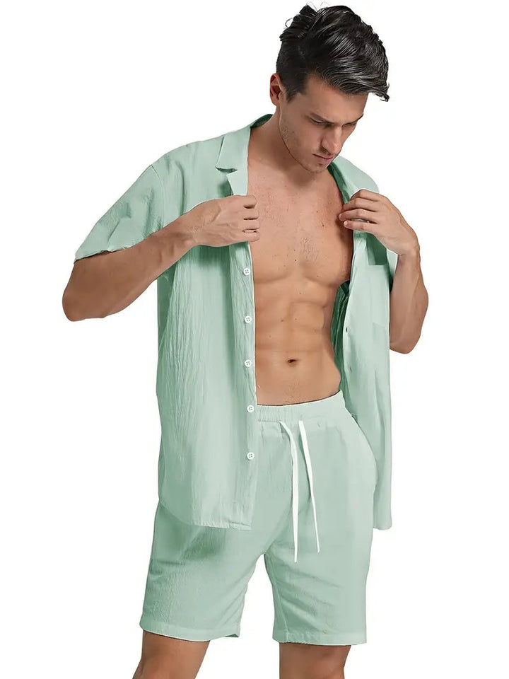 Ensemble homme | Chemise à manches courtes boutonnée et short 2