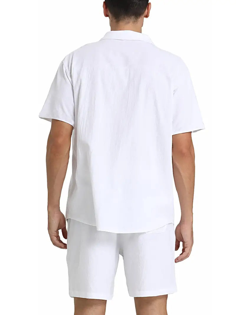 Ensemble homme | Chemise à manches courtes boutonnée et short 5