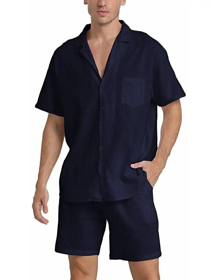 Ensemble homme | Chemise à manches courtes boutonnée et short 6