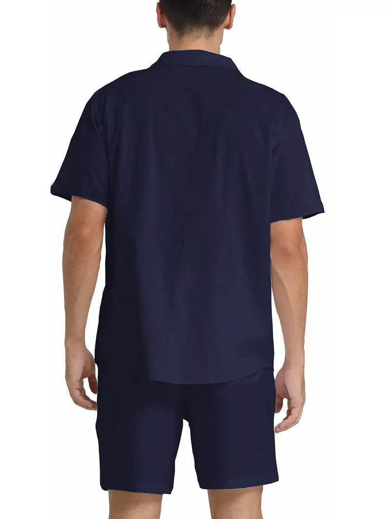 Ensemble homme | Chemise à manches courtes boutonnée et short 8