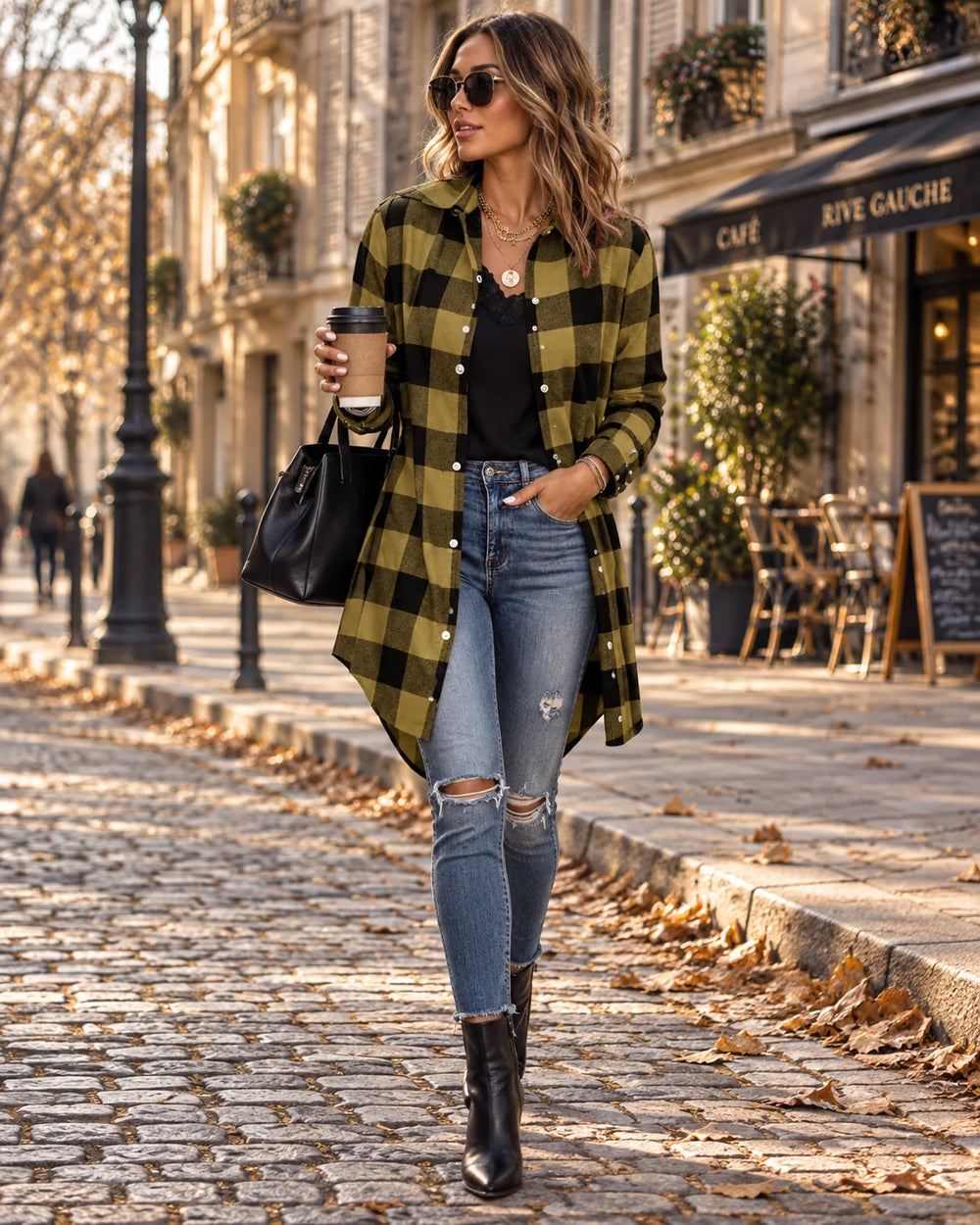 Erca Surchemise Femme | Carreaux, Coupe Ample, Manches Longues 1