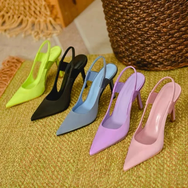 Escarpins femme à bride arrière bout pointu slingback élégants
