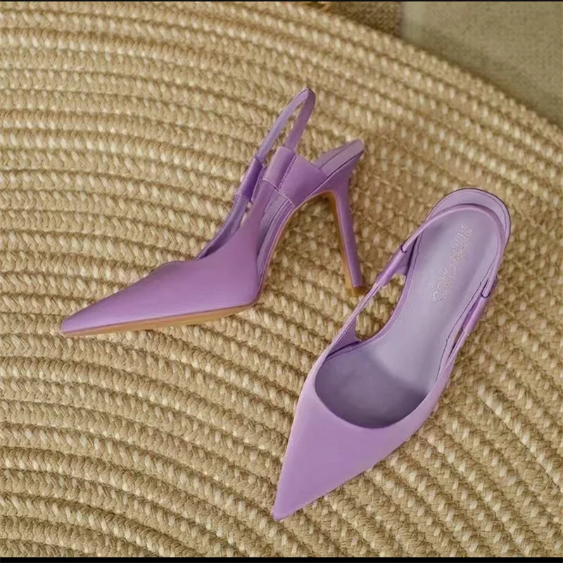 Escarpins femme à bride arrière bout pointu slingback élégants