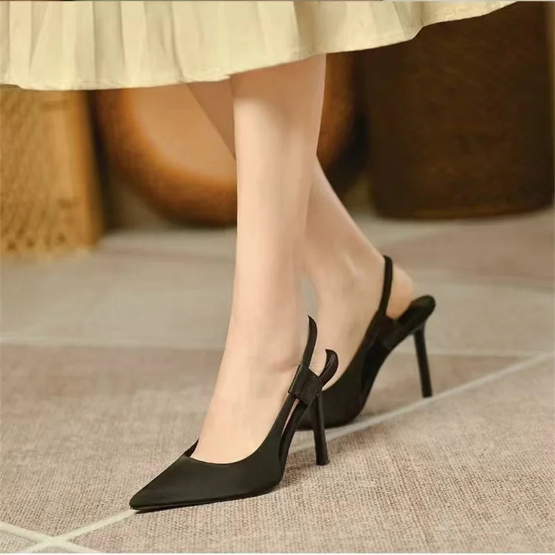 Escarpins femme à bride arrière bout pointu slingback élégants