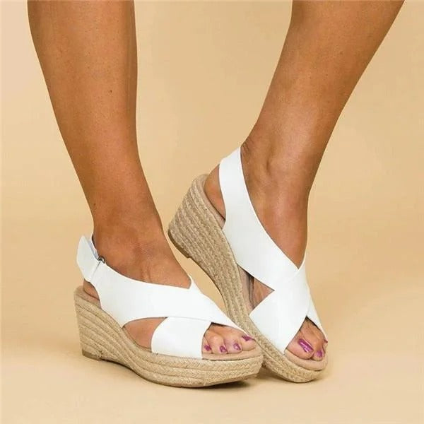 Espadrilles orthopédiques compensées pour femmes avec brides croisées 2