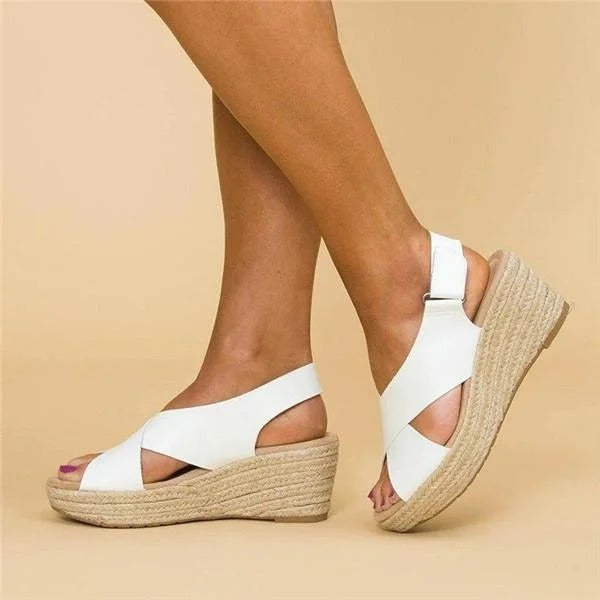 Espadrilles orthopédiques compensées pour femmes avec brides croisées 3
