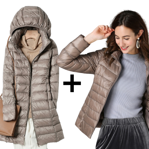 Sky+Aurora - Veste Ultralégère & Veste Longue en Duvet de Canard Blanc