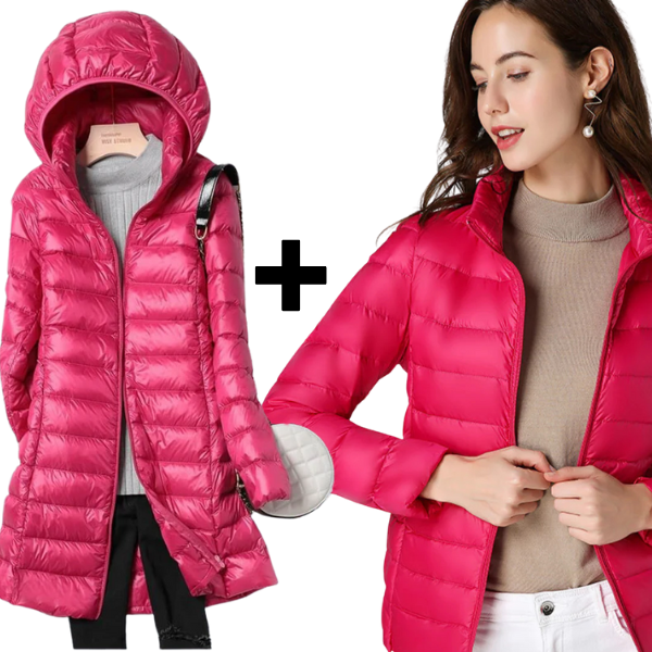 Sky+Aurora - Veste Ultralégère & Veste Longue en Duvet de Canard Blanc