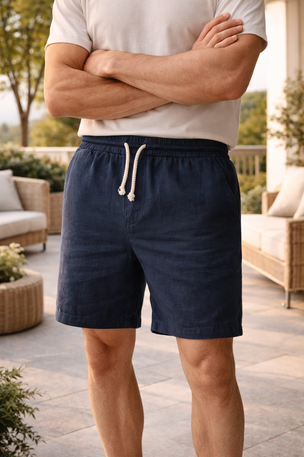 Gabriel - Short en Lin Homme Casual avec Cordon et Taille Élastiquée Bohème 2