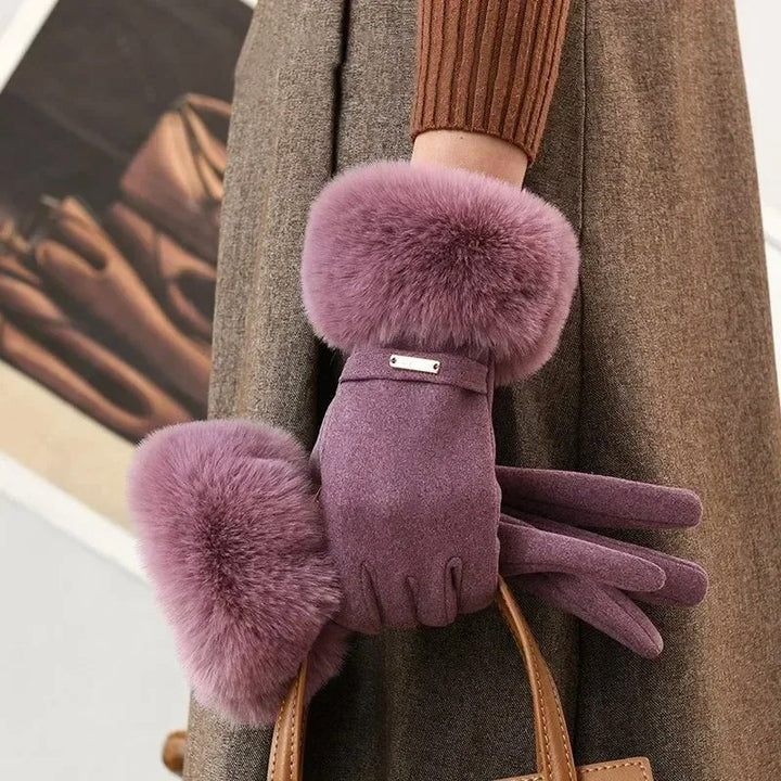 Gala Gants d'Hiver Femme | Daim et Poignets en Fausse Fourrure 1