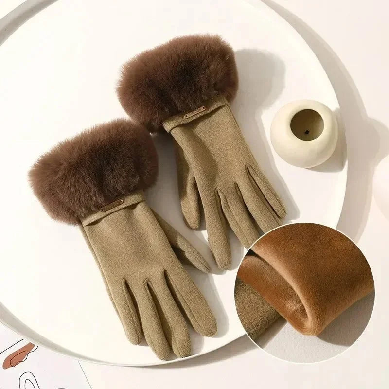 Gala Gants d'Hiver Femme | Daim et Poignets en Fausse Fourrure 7
