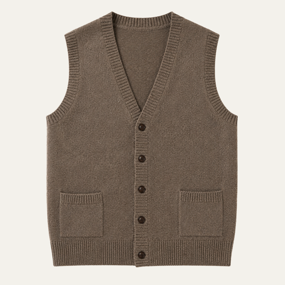 Gilet en maille boutonné Somerset pour homme, style décontracté chic 1