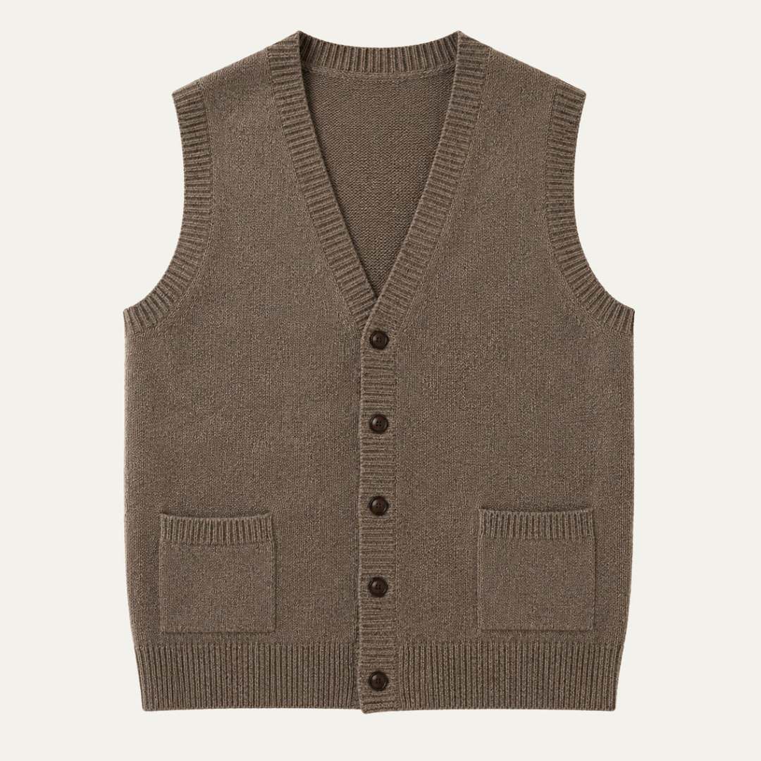 Gilet en maille boutonné Somerset pour homme, style décontracté chic 1