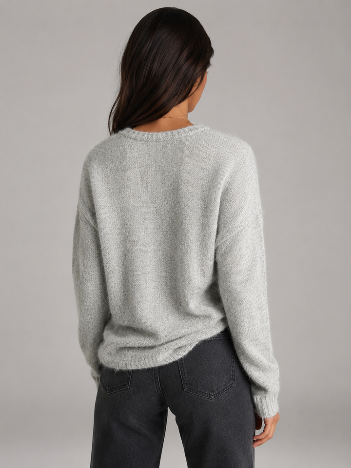 Gilet en maille duveteuse à boutons automne femme 2