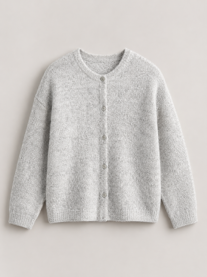 Gilet en maille duveteuse à boutons automne femme 4