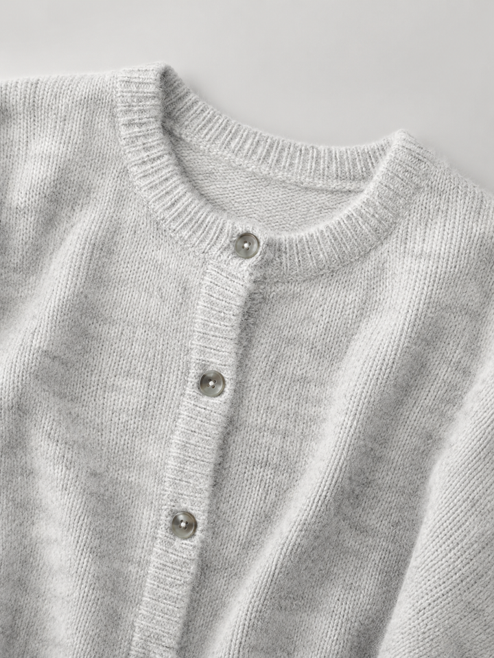 Gilet en maille duveteuse à boutons automne femme 5