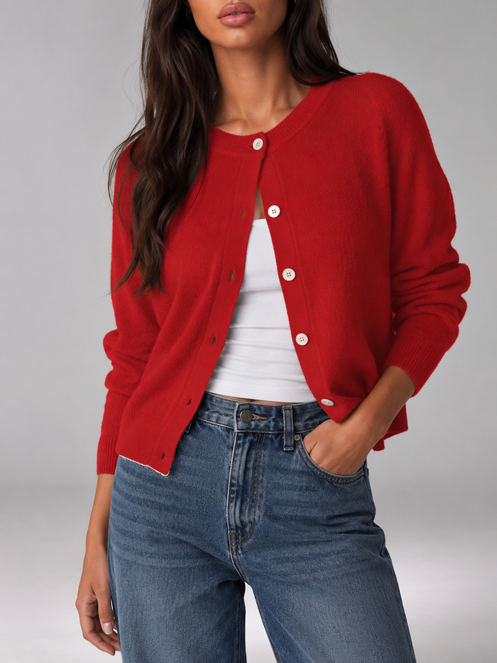 Gilet en maille duveteuse à boutons automne femme 9