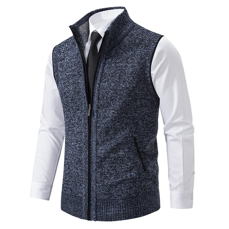 Gilet isolant homme sans manches à col montant zippé