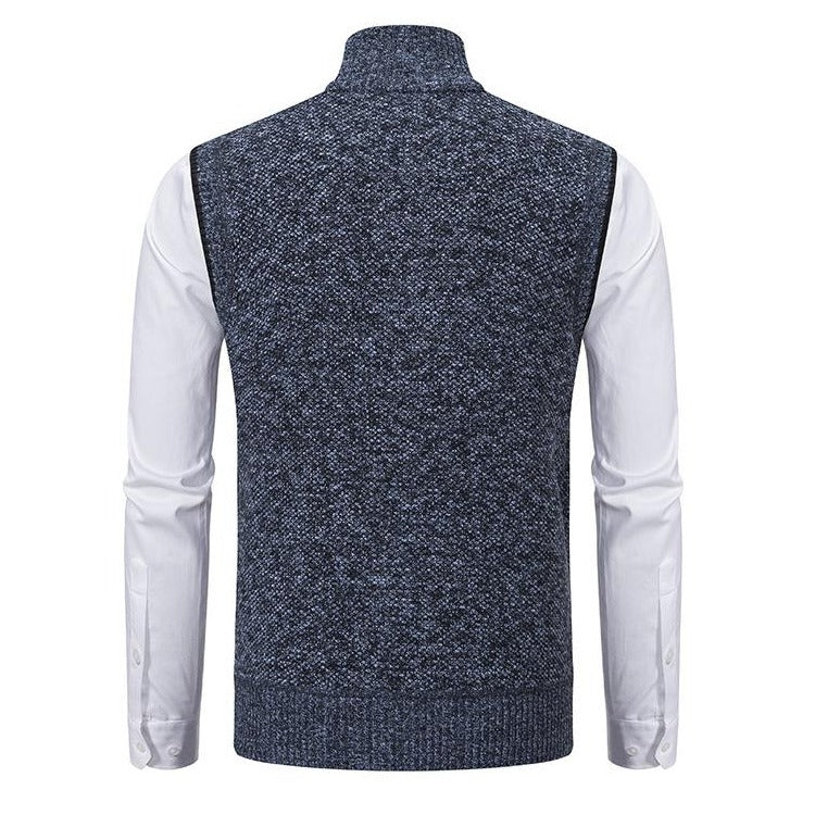 Gilet isolant homme sans manches à col montant zippé