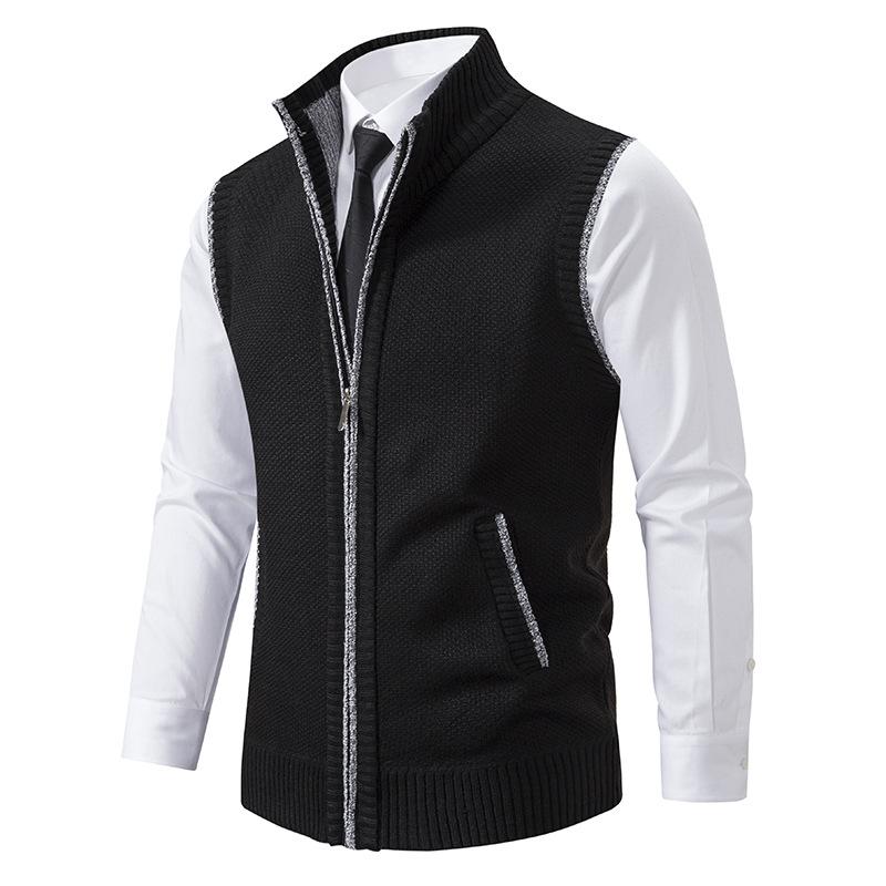 Gilet isolant homme sans manches à col montant zippé