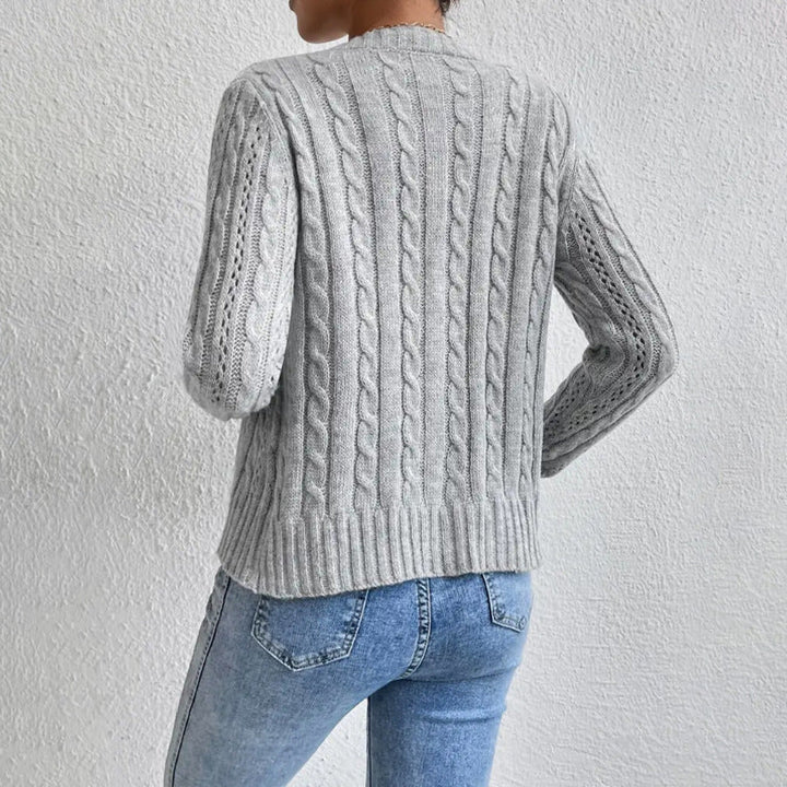Gilet pour femme boutonné | Cardigan texturé manches longues