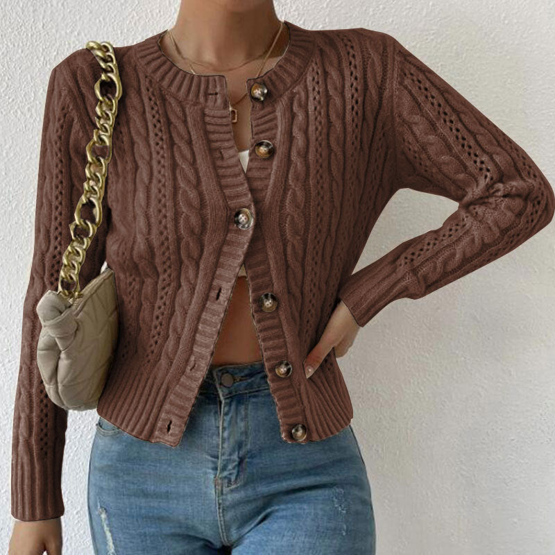 Gilet pour femme boutonné | Cardigan texturé manches longues