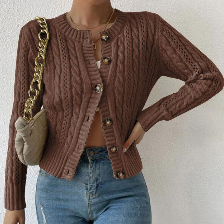 Gilet pour femme boutonné | Cardigan texturé manches longues