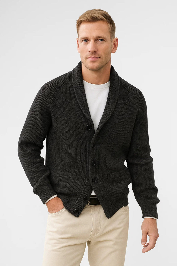 Gilet pour homme | Col châle et fermeture boutonnée pour l'hiver 0
