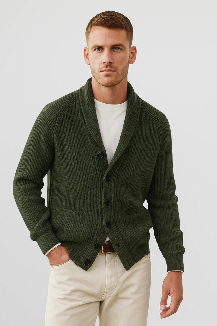 Gilet pour homme | Col châle et fermeture boutonnée pour l'hiver 1