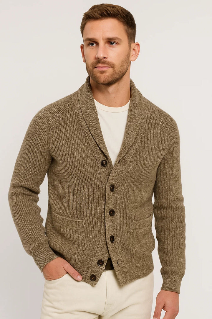 Gilet pour homme | Col châle et fermeture boutonnée pour l'hiver 2