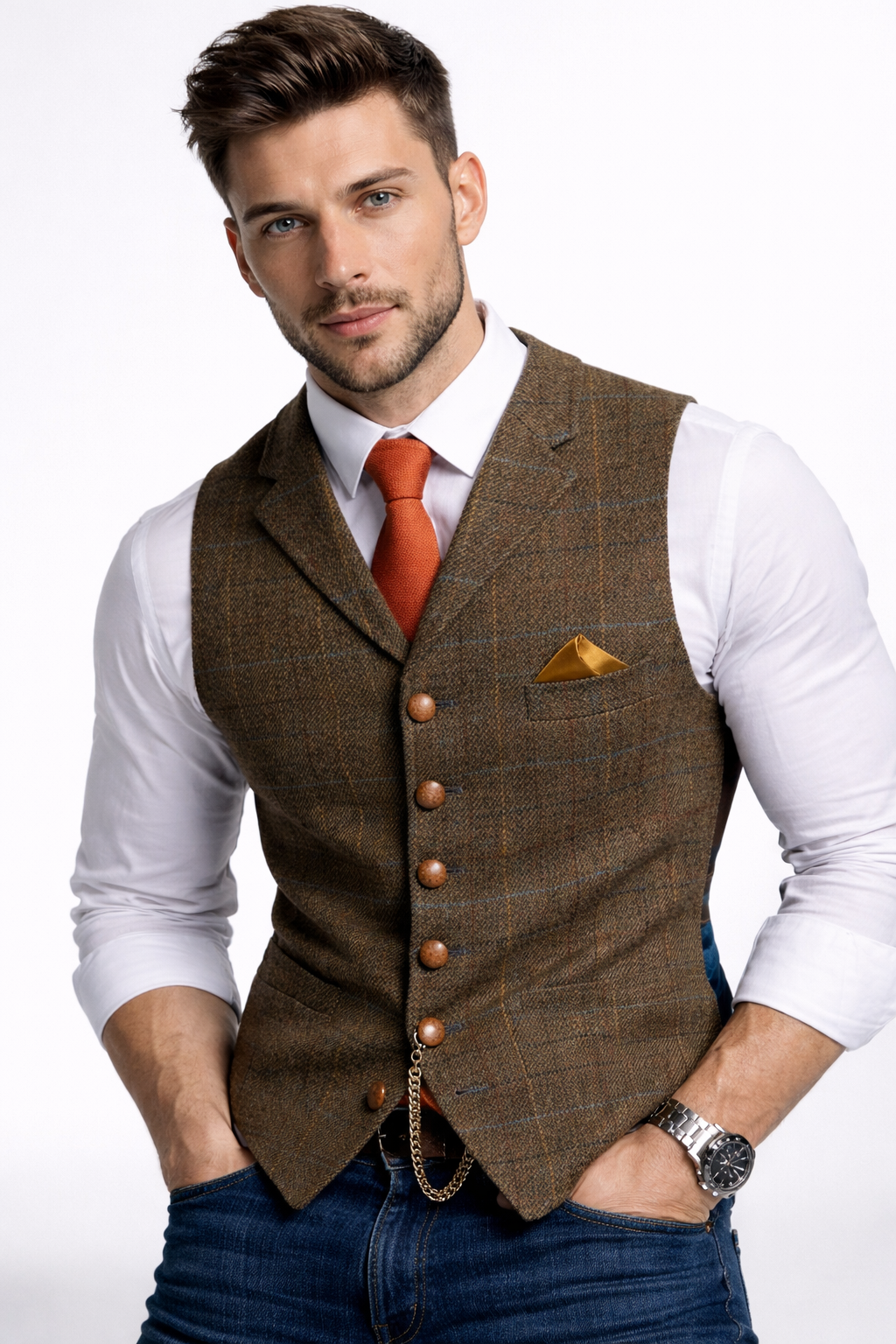 Gilet homme classique à fermeture boutonnée