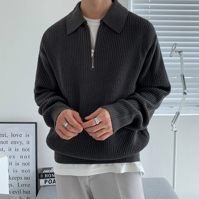 Pull zippé pour homme | Pull léger coupe classique pour l’hiver