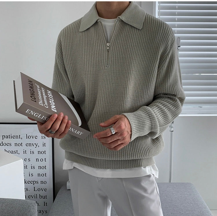 Pull zippé pour homme | Pull léger coupe classique pour l’hiver