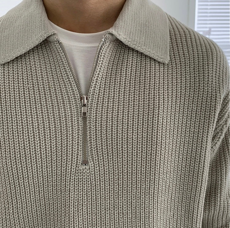 Pull zippé pour homme | Pull léger coupe classique pour l’hiver