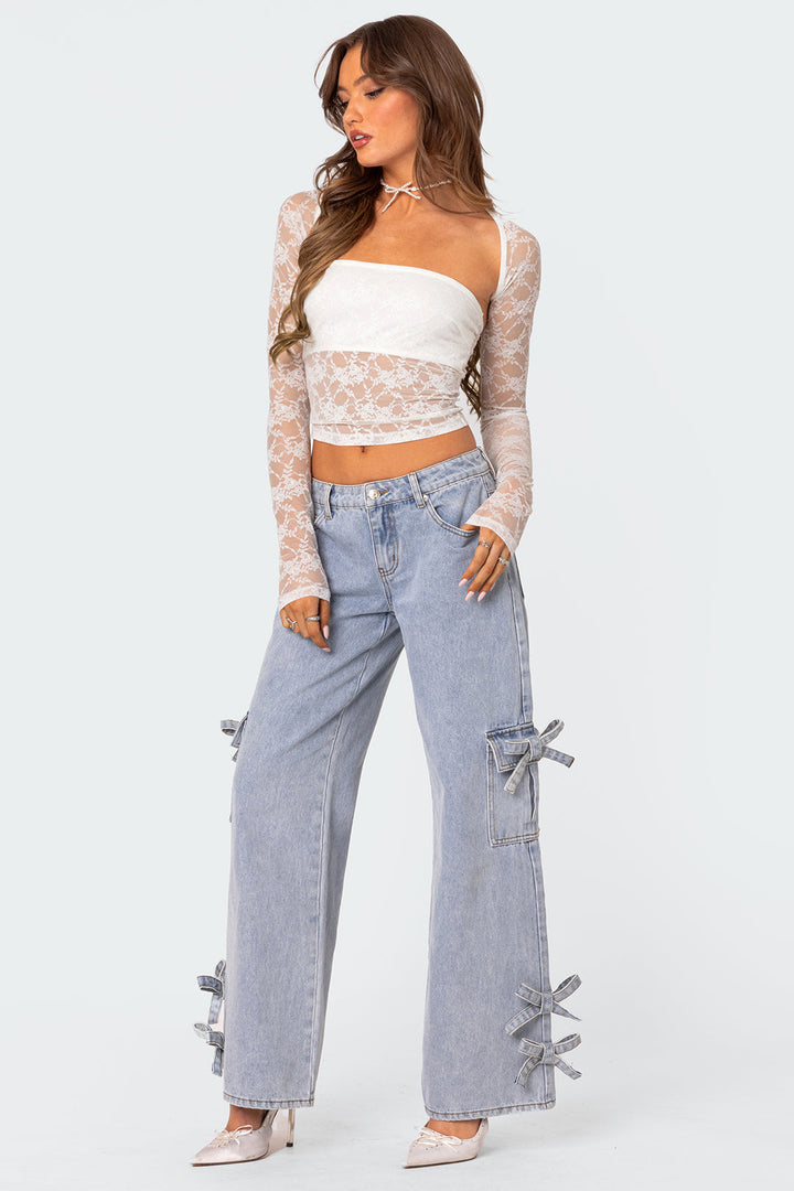 Haut pour femme | Ensemble deux pièces à manches transparentes 8