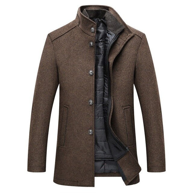Hugo | Manteau homme en laine épaisse à simple boutonnage 0