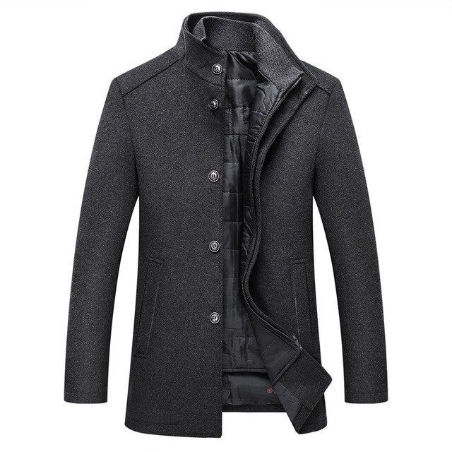Hugo | Manteau homme en laine épaisse à simple boutonnage 2
