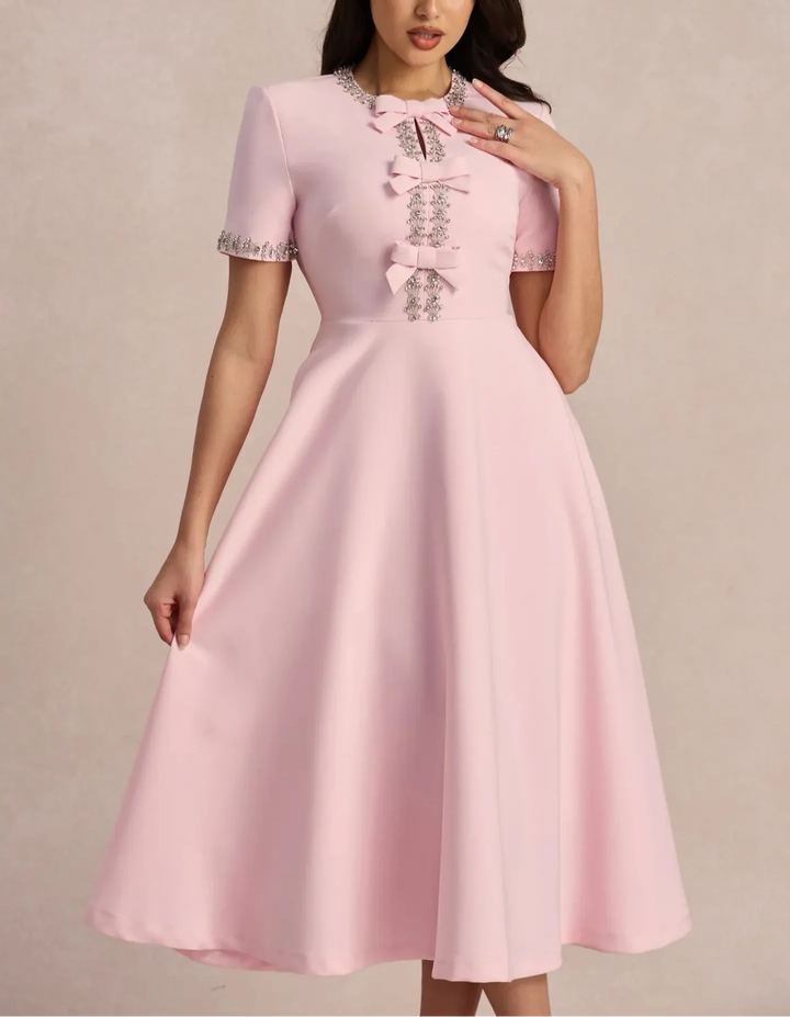 Raffaella™ | Robe Évasée avec Nœuds et Perles