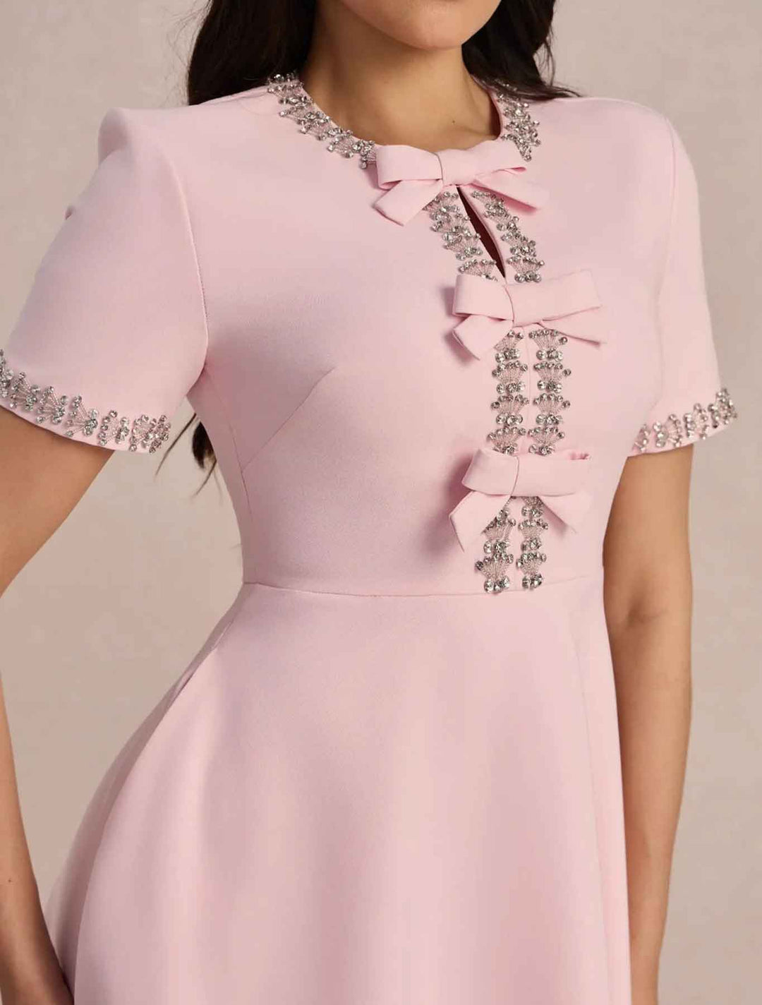 Raffaella™ | Robe Évasée avec Nœuds et Perles