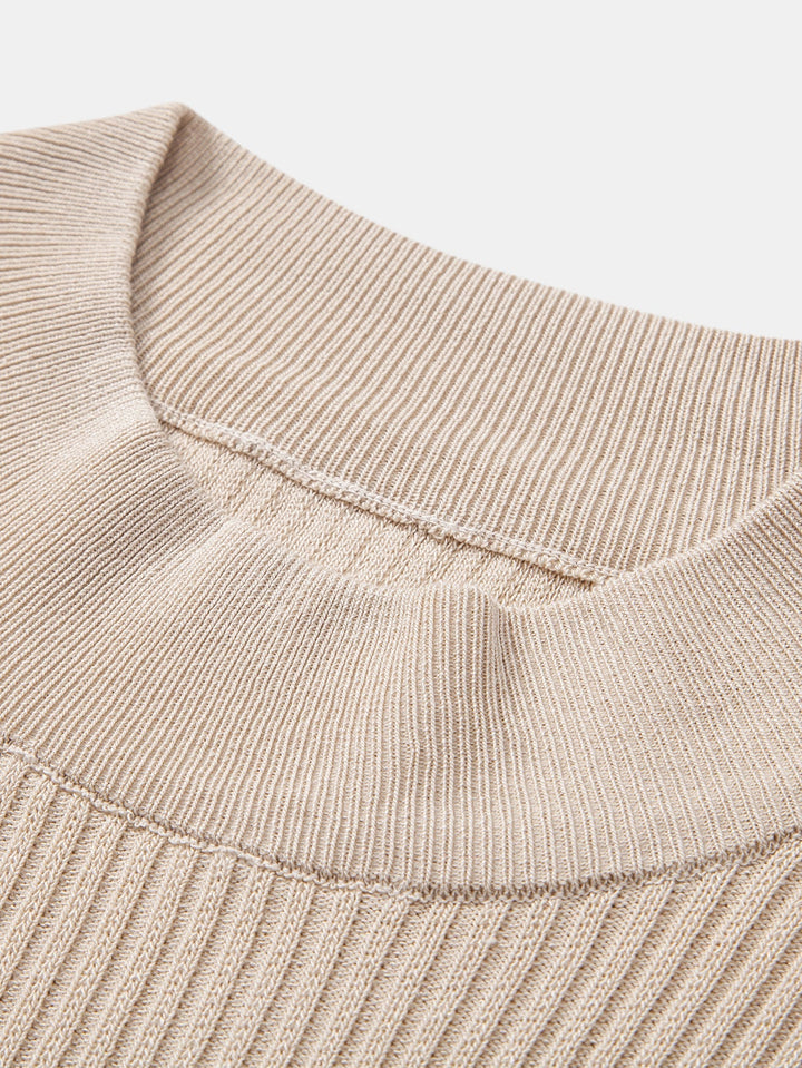 Pull Col Roulé Ridé - T-shirt Tricoté