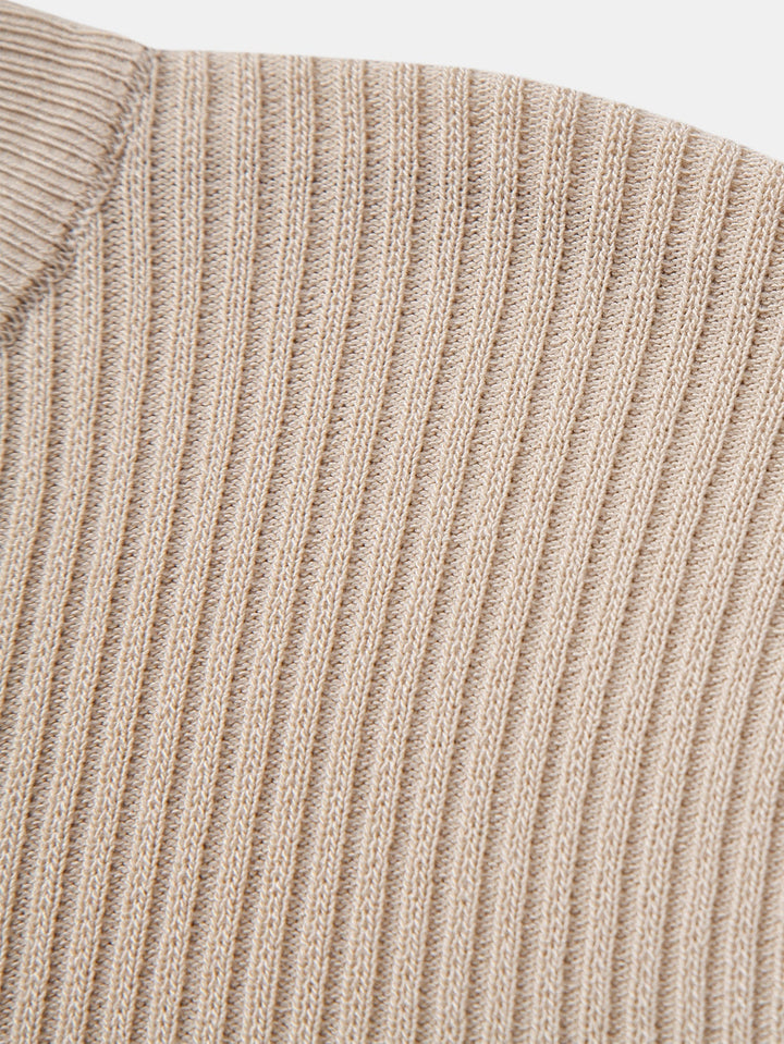 Pull Col Roulé Ridé - T-shirt Tricoté